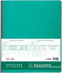 REGISTER PIQURE AANDEELHOUDER NV/SA 250X320MM 80VEL GROEN