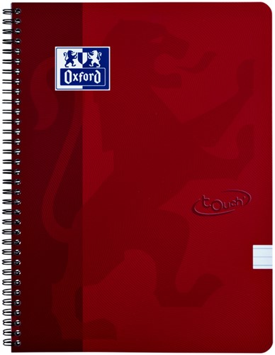 SPIRAALBLOK OXFORD TOUCH A4 LIJN 140 PAGINA'S 80GR ROOD-3