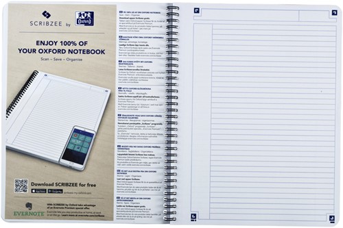 SPIRAALBLOK OXFORD TOUCH A4 LIJN 140 PAGINA'S 80GR ROOD-1