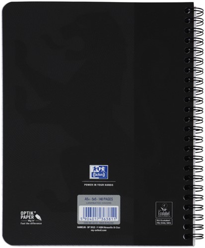 SPIRAALBLOK OXFORD TOUCH A5 RUIT 5X5MM 140 PAGINA'S 80GR ZWART-2