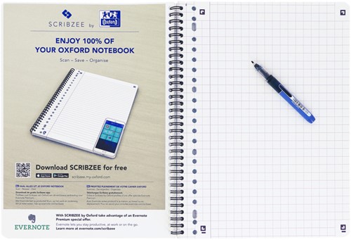 COLLEGEBLOK OXFORD SCHOOL A4 RUIT 10X10MM 23-GAATS 160 PAGINA'S 80GR ASSORTI-6