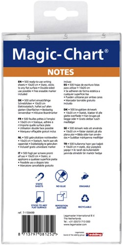 MAGIC-CHART NOTES LEGAMASTER 10X20CM ASSORTI 500 VEL-3