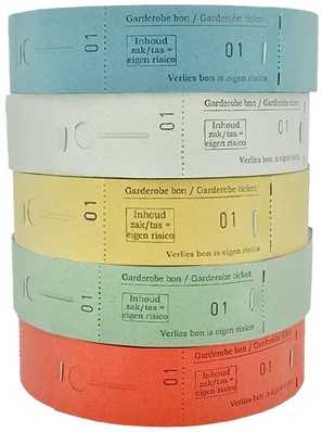GARDEROBEBONNEN COMBICRAFT NUMMERING  1 T/M 500 ROOD 500 STUKS-2