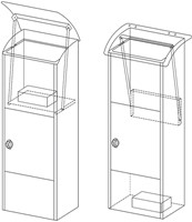 PAKKETBRIEVENBUS HELSINKI 390X240X1053MM ZWART-2