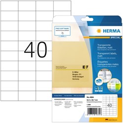 ETIKET HERMA 4684 52.5X29.7MM A4 FOLIE TRANSPARANT MAT
