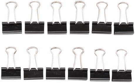 PAPIERKLEM MAUL 215 FOLDBACK 13MM CAPACITEIT 4MM ZWART 12 STUKS-3
