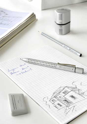PUNTENSLIJPER FABER-CASTELL 2001 TRIO GRIP ZILVER-3