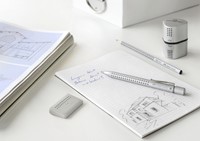 PUNTENSLIJPER FABER-CASTELL 2001 TRIO GRIP ZILVER-12