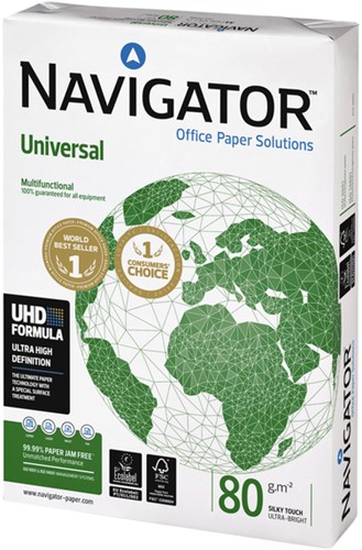KOPIEERPAPIER NAVIGATOR UNIVERSAL A3 80GR WIT 500 VEL