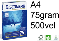 KOPIEERPAPIER DISCOVERY A4 75GR WIT 500 VEL