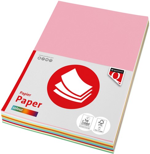KOPIEERPAPIER QUANTORE COLOUR A4 160GR 10 KLEUREN X 5 VEL