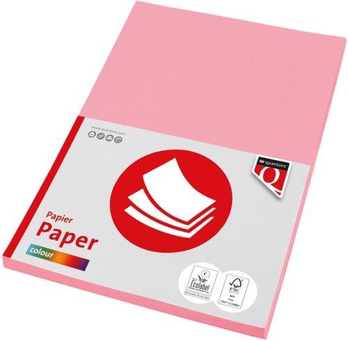 KOPIEERPAPIER QUANTORE COLOUR A4 80GR ROZE 100 VEL