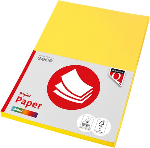 KOPIEERPAPIER QUANTORE COLOUR A4 80GR GEEL 100 VEL