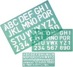 LETTERSJABLOON LINEX HOOFLETTERS/LETTERS/CIJFERS SET Á 3 STUKS