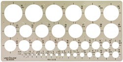 CIRKELSJABLOON LINEX 39 CIRKELS MET INKTVOETJES 1-35MM GRIJS