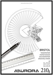 TEKENBLOK AURORA A4 20 VEL 210 GRAM BRISTOL PAPIER