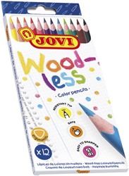 KLEURPOTLODEN JOVI HOUTVRIJ ASSORTI ETUI À 12 STUKS