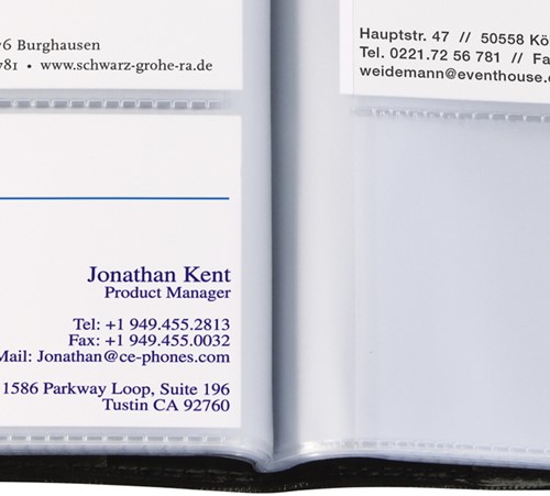 VISITEKAARTMAP SIGEL VZ172 VOOR 192 KAARTEN 90X58MM KUNSTLEER ZWART-1