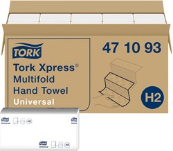 HANDDOEK TORK H2 XPRESS UNIVERSAL MULTIFOLD 1-LAAGS 213X234MM 20X250 VEL WIT 471093