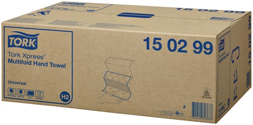 HANDDOEK TORK H2 XPRESS UNIVERSAL MULTIFOLD 2-LAAGS 213X234MM 20X237 VEL WIT 150299-2