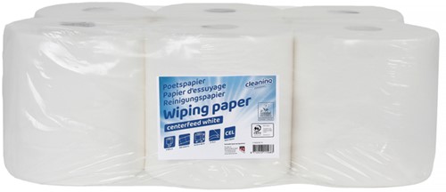 POETSPAPIER CLEANINQ M2 2-LAAGS 6X450 VEL WIT