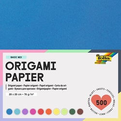ORIGAMI PAPIER FOLIA 70GR 20X20CM 500 VEL ASSORTI KLEUREN
