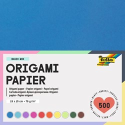ORIGAMI PAPIER FOLIA 70GR 15X15CM 500 VEL ASSORTI KLEUREN