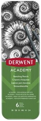 SCHETSPOTLODEN DERWENT ACADEMY BLIK À 6 STUKS