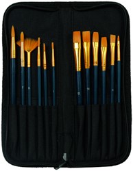 KWASTEN SET CONDA SYNTHETISCH 12 STUKS  IN ETUI