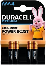 BATTERIJ DURACELL OPTIMUM 4X AAA