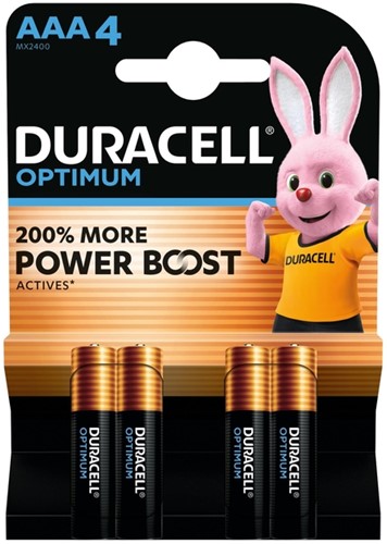 BATTERIJ DURACELL OPTIMUM 4X AAA