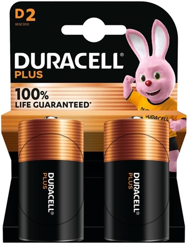 BATTERIJ DURACELL PLUS 2X D