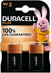 BATTERIJ DURACELL PLUS 2X 9VOLT