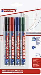 WHITEBOARDMARKER EDDING 250 ROND 1.5-3MM ASSORTI BLISTER À 4 STUKS