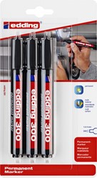 VILTSTIFT EDDING 300 ROND 1.5-3MM ZWART BLISTER À 3 STUKS