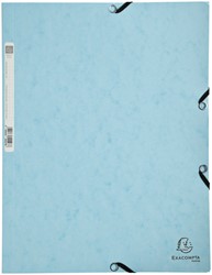 ELASTOMAP EXACOMPTA AQUAREL A4 3 KLEPPEN 400GR GLANSKARTON BLAUW