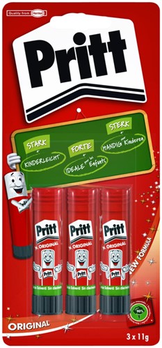LIJMSTIFT PRITT STICK ORIGINAL 11GR BLISTER À 3 STUKS