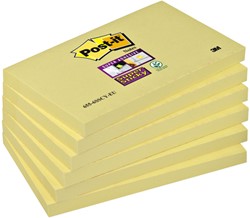 MEMOBLOK POST-IT 655 SUPER STICKY 76X127MM GEEL 6 STUKS