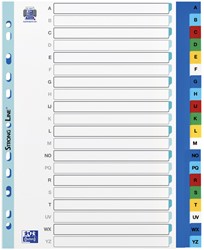 TABBLADEN OXFORD A4+ 11-GAATS 20-DELIG A-Z PP KLEUR
