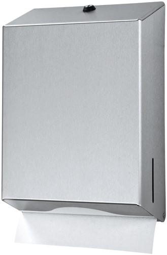 HANDDOEKDISPENSER EURO PRODUCTS UNIVERSEEL GROOT ZILVER 438190