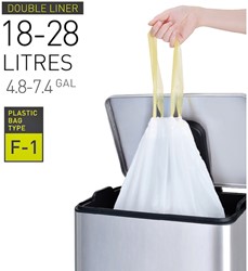 AFVALZAK EKO MDPE TYPE F1 MET TREKBAND 49X68CM 18-28L WIT ROL À 20 STUKS