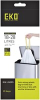 AFVALZAK EKO MDPE TYPE F1 MET TREKBAND 49X68CM 18-28L WIT ROL À 20 STUKS-2