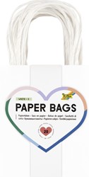 TAS MET HANDVAT FOLIA KRAFTPAPIER 110GR 12X15X5.5CM 20 STUKS WIT