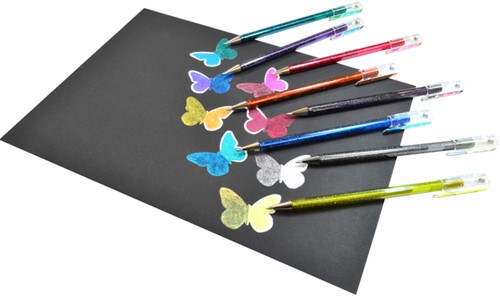 GELSCHRIJVER PENTEL K110 DUAL MEDIUM METALLIC ASSORTI 8 KLEUREN-2