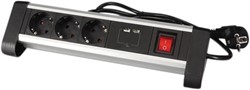 STEKKERDOOS PEREL BUREAU 3VDIG SCHAKELAAR INCL. 2 USB-POORTEN 1.4M ZW
