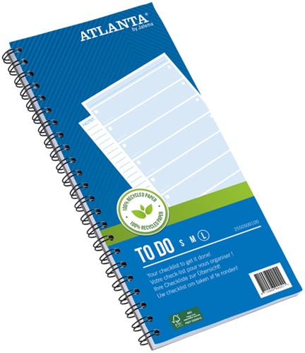 THINGS TO DO DJOIS ATLANTA RECYCLED PAPIER LARGE 297X150MM 100VEL 70GR BLAUW