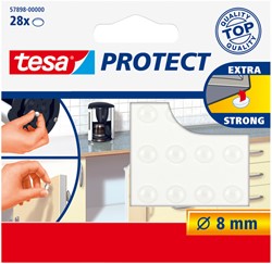 ANTI-SLIP EN GELUIDDEMPERS TESA® PROTECT ROND  Ø8MM TRANSPARANT 28 STUKS