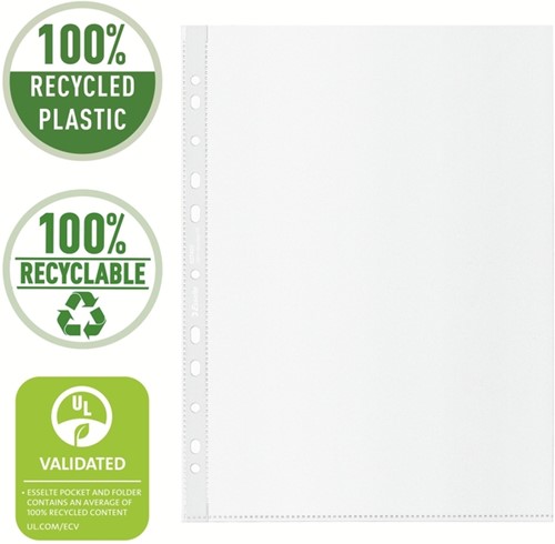 SHOWTAS ESSELTE RECYCLE PP A4 70? 11-GAATS TRANSPARANT 100 STUKS-10