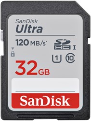 GEHEUGENKAART SANDISK SDHC ULTRA 32GB (CLASS 10/UHS-I/120MB/S)