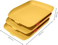 BRIEVENBAK LEITZ COSY SET VAN 3 A4 WARM GEEL-2